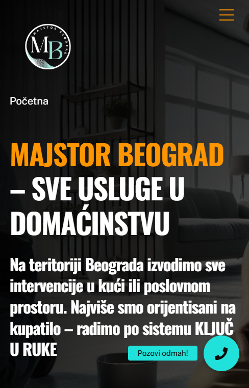 Majstor Beograd — prikaz sajta iz portfolija SEO Spektora