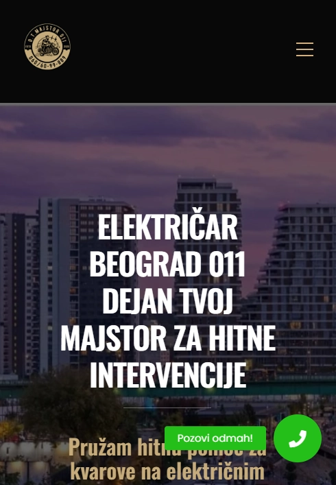 Električar Beograd — prikaz sajta iz portfolija SEO Spektora
