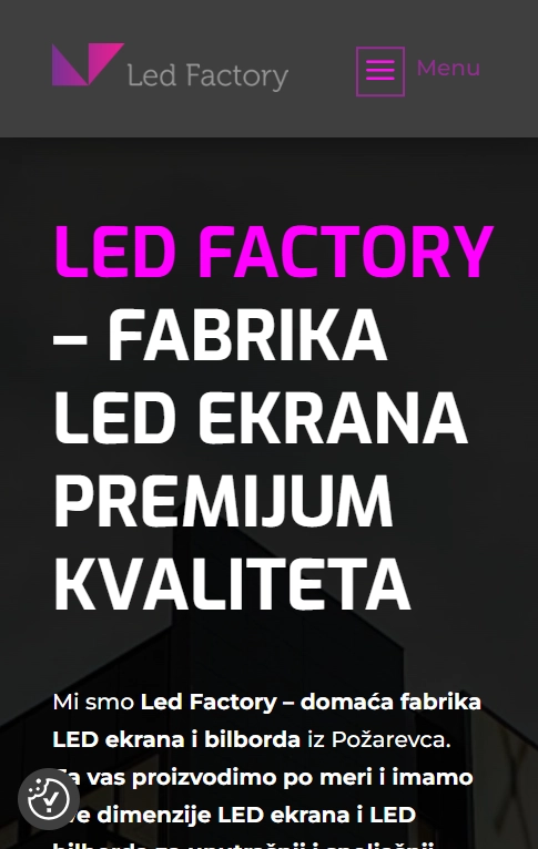 LED Factory — prikaz sajta iz portfolija SEO Spektora