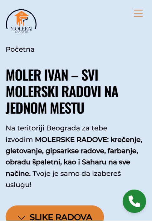 Moleraj Beograd — prikaz sajta iz portfolija SEO Spektora